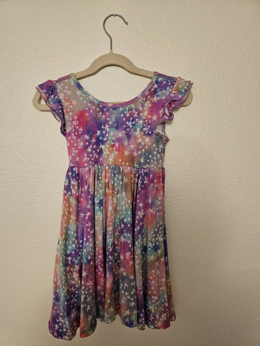 Little Sleepies Stardust Ruffle Sleeve Twirl 4T Dress with Pockets